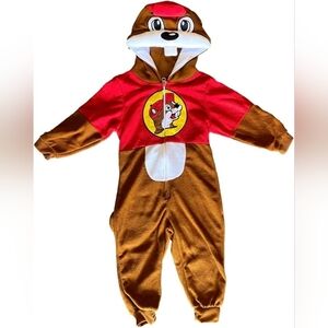 Buc-ees Beaver Buc Union Suit Mascot Costume Pajamas Hooded Youth Size XS/S